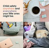 Mira tu boca - La galardonada cubierta de seguridad para niños con cargador USB - Fabricado en los Estados Unidos - Prevención de golpes a prueba de bebés (3 unidades de agua polvorienta)