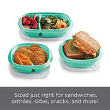 Rubbermaid 50 recipientes de almacenamiento de alimentos con tapas para almuerzo, preparación de comidas y sobras, aptos para lavaplatos, verde azulado Splash