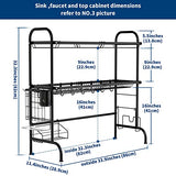 Escurridor de Trastes, Escurridor de Trastes Acero Inoxidable,Escurridor de Trastes sobre Fregadero con Estante para Cubiertos,Estante para Tablas de Cortar(2 Niveles Negro)