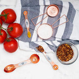 Juego de cucharas medidoras magnéticas, cucharas medidoras de acero inoxidable, juego de cucharas medidoras magnéticas, cucharas medidoras de cobre magnéticas, cucharas medidoras lindas para cocinar y hornear, accesorios de cocina de cobre