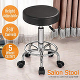 2 mesas de masaje plegables de aluminio con taburete, portátil, cama de masaje para spa, cama de spa, taburete ajustable, silla giratoria de salón, mesa de terapia de masaje con reposacabezas y reposabrazos, color negro