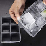 Moldes para Hielo Bandejas de Silicona para Cubitos de Hielo, Grandes, Cuadradas, de 2 Pulgadas, para Cubitos de Hielo, para Whisky, Cócteles, Fácil liberación, Flexible, Paquete de 2 (gris)