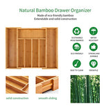 Utoplike - Bandeja organizadora de cubiertos de bambú expandible: para cubiertos, utensilios de cocina, utensilios de cocina, cubiertos, accesorios o aparatos, tamaño: 11,5 pulgadas de ancho x 18 pulgadas de profundidad x 2 (natural).
