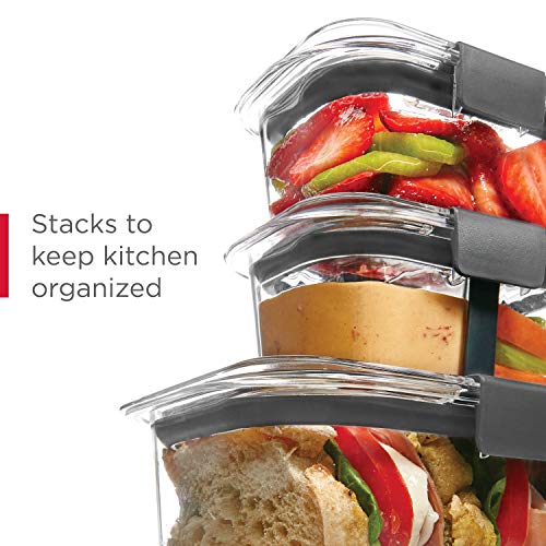 Rubbermaid - Recipiente de almacenamiento de alimentos Brilliance, kit de 10 piezas para sándwiches o aperitivos, 100% a prueba de fugas, plástico, transparente