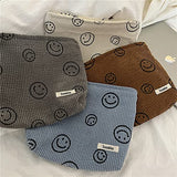 Bolsas de cosméticos para mujer, bolsa de cosméticos de pana estética, bolsos de mano para mujer, monederos, puntos sonrientes, organizador de maquillaje, bolsa de maquillaje para niñas, Beige, Bolsas de cosméticos para mujer, bolsa de maquillaje de gran