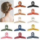 ▶ Pinzas de pelo grandes de 4.3 pulgadas, 12 clips de pelo grandes mate para mujeres y niñas, pinzas antideslizantes para cabello grueso, pinzas de mandíbula de plátano (4.3 pulgadas)