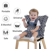 Arnés de viaje portátil para silla alta para bebé, arnés de tela lavable de seguridad con correas ajustables y cinturón de hombro