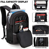 Mochila antirrobo, Mochila Impermeable,DOXUNGOO Mochila para portátil Hombre Mujer Mochila Aire Libre paracon bloqueo y con USB Puerto y puerto audífonos para Laptop hasta 15.6 pulgadas (negro)