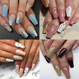 500 Pcs Nails Uñas Postizas Full Cover Nail Uñas Falsas Puntas de Uñas Postizas Uñas Uñas Postizas de Gel Art Tips Sets Funda Completa Uñas Postizas para Bailarina Cosplay Office Lady Puntas de Uñas Postizas Transparente Tamaño Variado Acrílico con Caja p