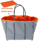 Bolsa de neopreno multiusos para playa con bolsillo interior con cierre y tabla móvil, gris, One_Size