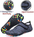 Zapatos de agua, para natación, surf, playa, piscina, puntera ancha, senderismo, agua, secado rápido, para hombres y mujeres, I Gris, 9 Women/7.5 Men