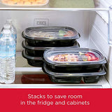 Rubbermaid TakeAlongs Food Storage Single Base, 5 Cup, Set of 16 (32 Pieces Total) | Meal Prep Containers, Lunch for Adults & Kids, 16-Pack, Black