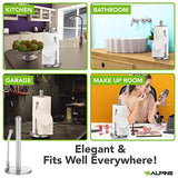 Soporte para Toallas de Papel para encimera, Soporte dispensador de Rollos de servilletas de Cocina de Acero Inoxidable para el hogar, Oficina, baño (Acero-Lite)