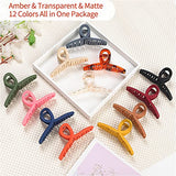 ▶ Pinzas de pelo grandes de 4.3 pulgadas, 12 clips de pelo grandes mate para mujeres y niñas, pinzas antideslizantes para cabello grueso, pinzas de mandíbula de plátano (4.3 pulgadas)