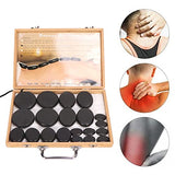 Juego de Masaje con Piedras Calientes, Juego de Masaje con Piedras Calientes de Basalto Eléctrico de 20 Piezas con Kit de Calentador, Piedras de Masaje de Calentamiento Rápido para Spa Profesional o