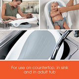 Summer Clean Rinse Baby Bather (gris) – Soporte de baño para uso en el mostrador, en el fregadero o en la bañera, tiene 3 posiciones reclinables y material suave de secado rápido – Uso desde el nacimiento hasta sentarse