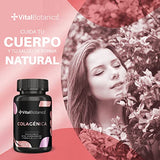VitalBotanics Colágeno Hidrolizado con 60 capsulas [2 meses]. Con Biotina, Colágeno, Zinc y Vitaminas A, B5, C, D y E. Biotina y Colageno para Cabello, Piel y Uñas. Suplemento con Vitaminas para Mujer. Hydrolyzed Collagen + Biotin.