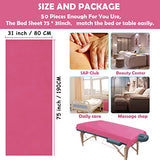 50 piezas de sábanas desechables, sábanas de spa, sábanas de mesa de masaje, cama impermeable, para prueba de tejidas, sábanas de spa para mesa de masaje, tatuajes, salones de belleza, cama de pestañas, color rosa