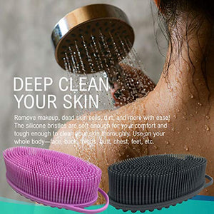 - Avilana Exfoliating Silicone Body Scrubber Easy to Clean, Lathers Well, Eco Friendly, Long Lasting, And More Hygienic Than Traditional Loofah (Upgrade-Grey)