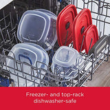 Rubbermaid 16 recipientes de almacenamiento de alimentos con tapas y rejillas de ventilación de vapor, aptos para microondas y lavaplatos, color rojo