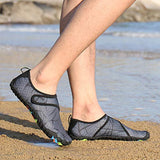 Zapatos de agua, para natación, surf, playa, piscina, puntera ancha, senderismo, agua, secado rápido, para hombres y mujeres, I Gris, 9 Women/7.5 Men