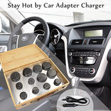Juego de masaje de piedras calientes con kit de calentador, control digital de temperatura, piedras de masaje con 12 piedras de basalto para spa profesional/hogar