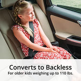 Chicco KidFit ClearTex Plus - Asiento elevador de posicionamiento de cinturón 2 en 1, asiento elevador sin respaldo y respaldo alto, para niños de 4 años en adelante y 40-100 libras. | Obsidiana/negro