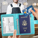 ACdream Combo de tarjetero para pasaporte y vacunación, funda con ranura para tarjeta de vacunación CDC, protector organizador de documentos de viaje de piel, con bloqueo RFID, para mujeres y hombres, Z - Flor de almendra