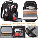 Mochila de viaje para laptop, mochila escolar extragrande para hombres y mujeres con puerto de carga USB, amigable con la TSA, mochila de computadora de gran negocios, bolsa de computadora para portátiles de 17 pulgadas, bolsa de libros duradera RFID