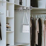 Estantería ajustable para ollas y sartenes, organizador de utilidad, gabinete de cocina, 7 ganchos para colgar, organización y almacenamiento de despensa, color gris