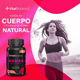 VitalBotanics Women Multivitamin + con 60 capsulas. Multivitamínico para Mujer de Alta Potencia con Colágeno Hidrolizado, Ácido Fólico, Biotina, Hierro, Calcio, Magnesio, Maca, Zinc y Vitaminas D, B1, B2, B3, B5, B6, B12, K1.