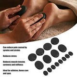 Juego de Masaje con Piedras Calientes, Juego de Masaje con Piedras Calientes de Basalto Eléctrico de 16 Piezas con Kit de Calentador, Piedras de Masaje de Calentamiento Rápido para Spa en el Hogar,