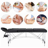 Mesas de masaje, cama de pestañas portátil para extensiones de pestañas, mesa de tatuaje, altura ajustable, cama de spa ligera con bolsa no tejida, color negro