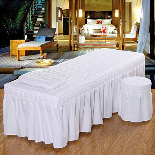 1 falda de cama de 190 x 80 cm, solo para salón de belleza, mesa de masaje, sábana de masaje, funda completa con falda