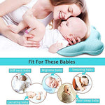 Almohada para Bebe, Salandens Almohada Bebe Previene Síndrome Cabeza Plana Plagiocefalia, Cojines para Bebe Recién Nacido,100% Algodón, Transpirable, Espuma de Memoria Suave, para Bebés de 0 a 12 Meses (Azul)
