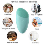 Cepillo De Limpieza eléctrico de Silicona,Cepillo Limpiador Facial Instrumento de Limpieza eléctrico de Silicona Masajeador limpiador facial para todas las pieles Lavable USB recargable (Verde)