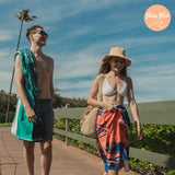 Toalla de playa Nova Blue Tuna Fish (34 x 63) - Toalla de playa de algodón a rayas azules hecha de 100% algodón - Toalla de piscina de secado rápido con diseño tropical - Toalla de playa grande de gran tamaño