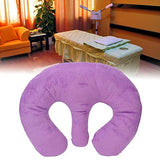 Almohada de apoyo para los senos del salón de belleza Almohada de almohada para el pecho de masaje SPA Almohada de poliéster Almohada de masaje Almohada hueca para la siesta Almohada(Púrpura)
