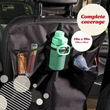 Lusso Gear Alfombrillas resistentes (2 unidades) – Protector de asiento trasero, a prueba de caída, impermeable, funda de asiento trasero de coche para niños que hacen grandes desorden, 3 bolsillos de almacenamiento reforzados, tela Oxford de alta calidad