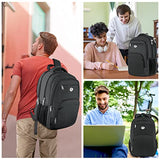Mochila para portátil para Hombre, Resistente al Agua, Resistente al Agua, Mochila de Viaje para Colegio, Mochila de Trabajo para Hombres y Mujeres, Color Negro