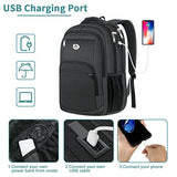 Mochila para portátil para Hombre, Resistente al Agua, Resistente al Agua, Mochila de Viaje para Colegio, Mochila de Trabajo para Hombres y Mujeres, Color Negro
