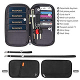 ▶ Cartera RFID para pasaporte familiar, impermeable, organizador de documentos de viaje, bolsa de embrague para tarjetas de crédito, para hombres y mujeres, negro, (Rfid Black), One_Size, Cartera Rfid