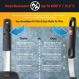 Espátula de pescado de silicona – Espátula de pescado para utensilios de cocina antiadherentes – Espátula giratoria de pescado 100 °F resistente al calor última intervensión de BPA – Espátula de cocina ranurada para cocinar – Espátula de huevo fina