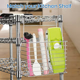 Organizador de gabinete de cocina para tablas de cortar sobre el clóset, organizador de pared, soporte de aluminio para cocina, baño, despensa, cromo brillante