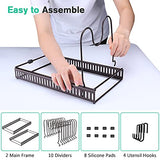 Soporte para Ollas Sartenes con 4 Ganchos y 10 Divisores, Organizador de Gabinete de Cocina Expandible Ajustable para Despensa, Utensilios de Cocina, Horno, Tabla de Cortar, Tapa -Bronceado