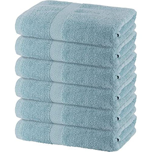 Toallas de algodón medianas, 24 x 48 pulgadas, toallas para piscina, spa y gimnasio, ligeras y altamente absorbentes, toallas de secado rápido (verde azulado)