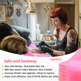 100 piezas de sábanas de mesa de masaje, sábanas desechables de spa no tejidas, transpirables, fundas de cama impermeables para spa, tatuaje, salón, pestañas, suministros de esteticista, color rosa