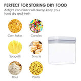 Recipientes herméticos para almacenamiento de alimentos, 6 unidades, medianos, sin BPA, con tapas de fácil bloqueo, para organización y almacenamiento de despensa de cocina, incluye 24 etiquetas, 1.5 l de 1.4 cuartos de galón