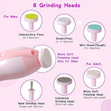 Lima de uñas bebe, Cortaúñas para bebe eléctrico, Pulidor de uñas para bebés, Luz LED, Cortaúñas Versátiles，Lima de uñas para el cuidado del bebé (Rosa)