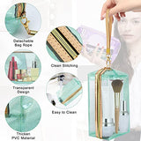 Bolsa de cosméticos impermeable portátil translúcida bolsa de maquillaje con cierre bolsa de aseo de viaje para día festivo, baño, organización, Multi Color, 8 pcs, Moda